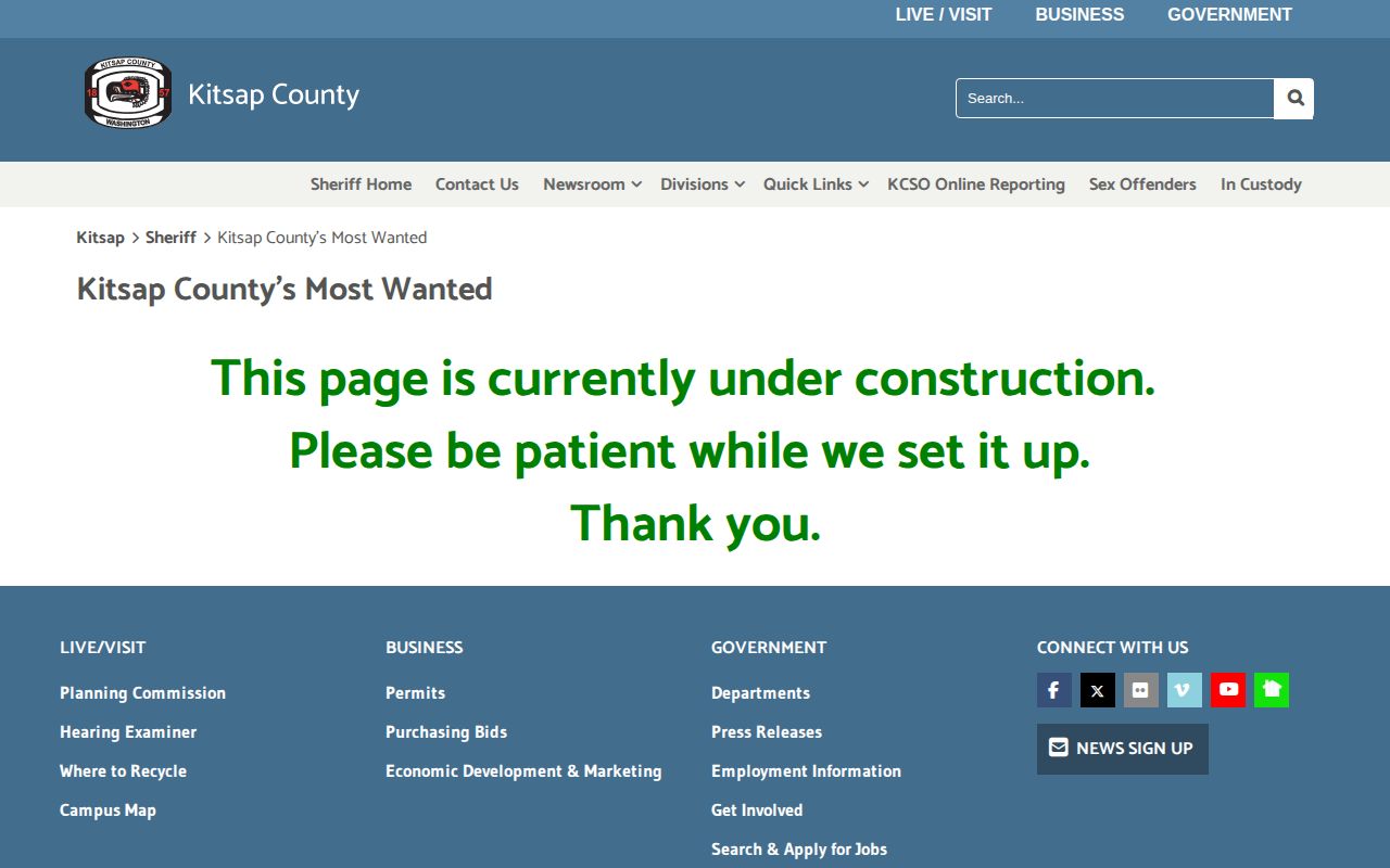Kitsap County wanted fugitives official most wanted status page