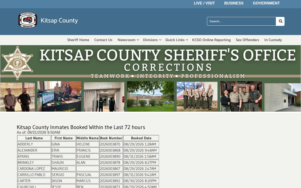 Kitsap County busted recent bookings official 72 hour link