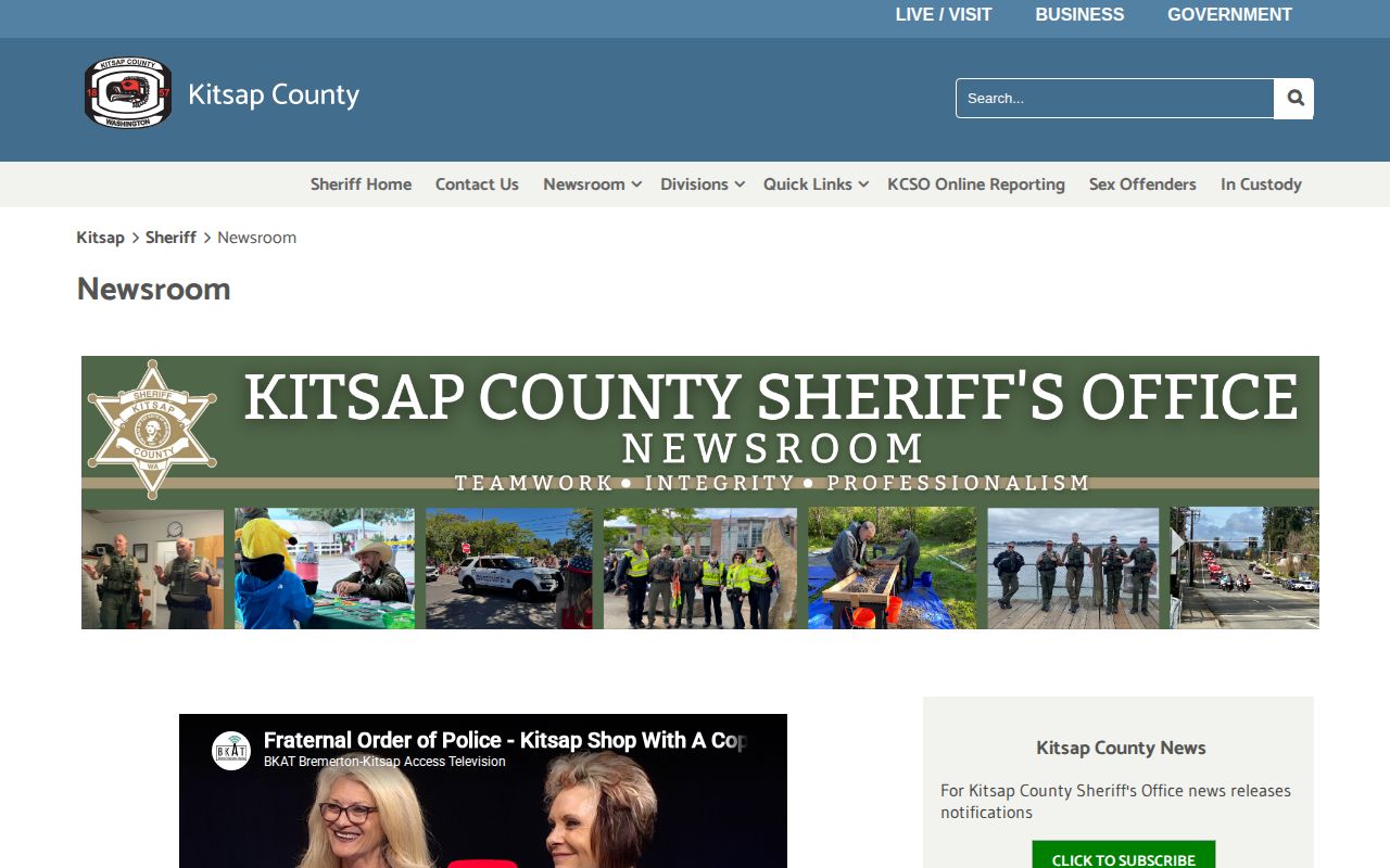 Kitsap County crime news official KCSO newsroom
