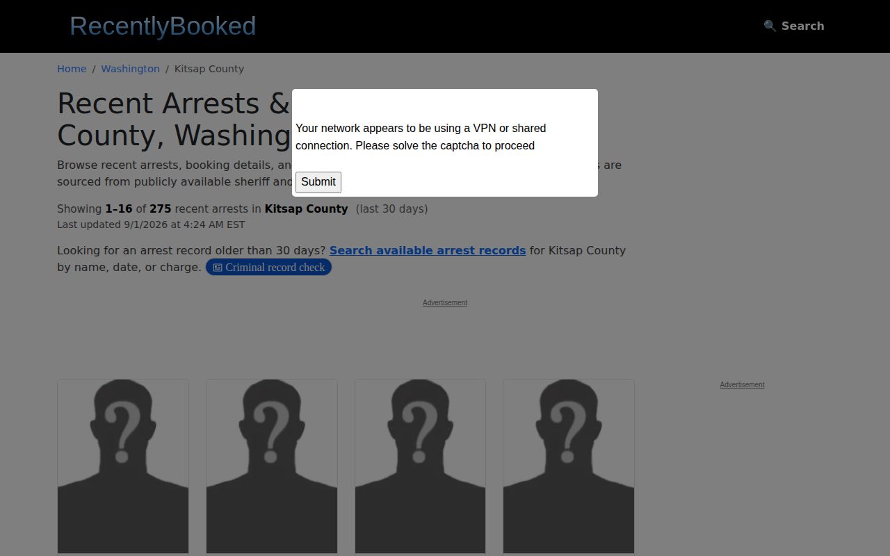 Kitsap County crime news secondary county records source